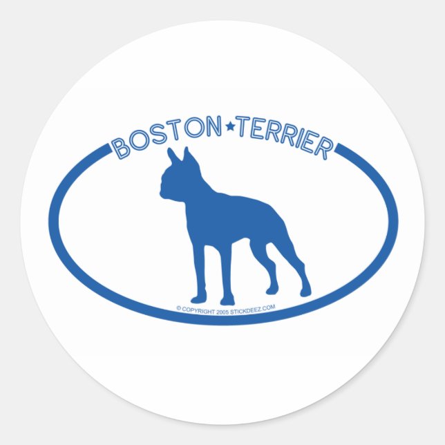 Boston Terrier Silhouette Sticker (Front)