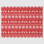 Boston Terrier Silhouettes Christmas Pattern Tissue Paper<br><div class="desc">Fun Red and White Christmas Sweater Style Pattern with Boston Terrier Silhouettes</div>