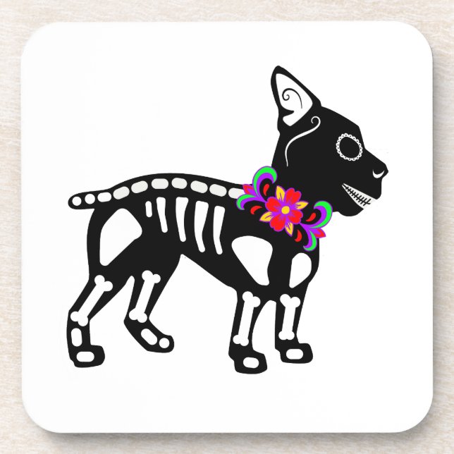 Boston Terrier Skeleton Coaster (Front)
