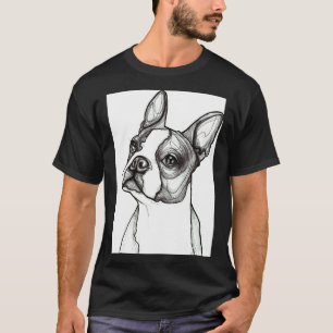 Boston Terrier Sketch  Scoop T-Shirt