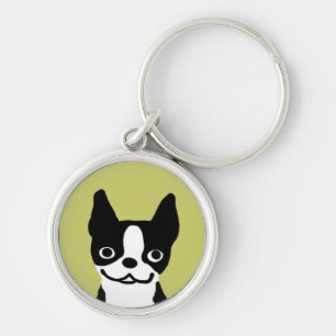 Boston Terrier Smile Key Ring
