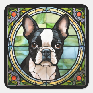 Boston Terrier Square Sticker