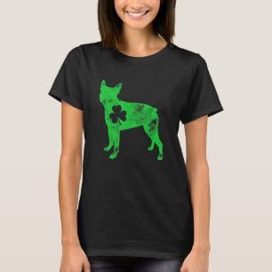 Boston Terrier St Patricks Day Boys Girls Shamrock T-Shirt