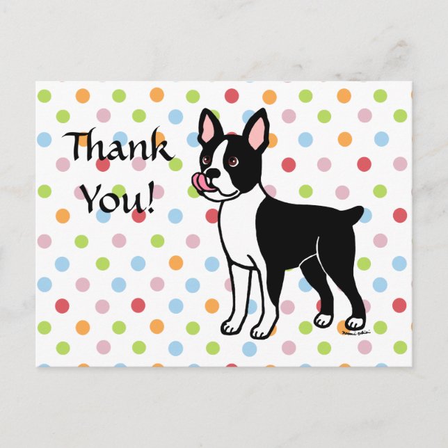 Boston Terrier Standing Postcard (Front)