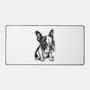 Boston Terrier sticker design Desk Mat