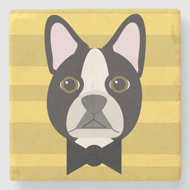 Boston Terrier Stone Coaster (Front)