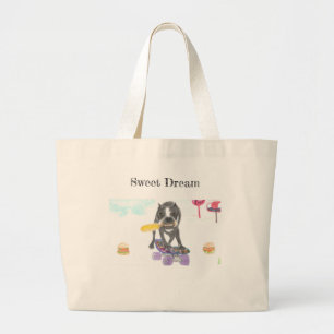 Boston Terrier Sweet Dream Large Tote Bag