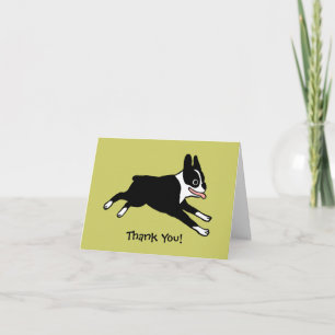Boston Terrier Thank You (Customizable) Card