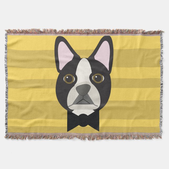 Boston Terrier Throw Blanket (Front)