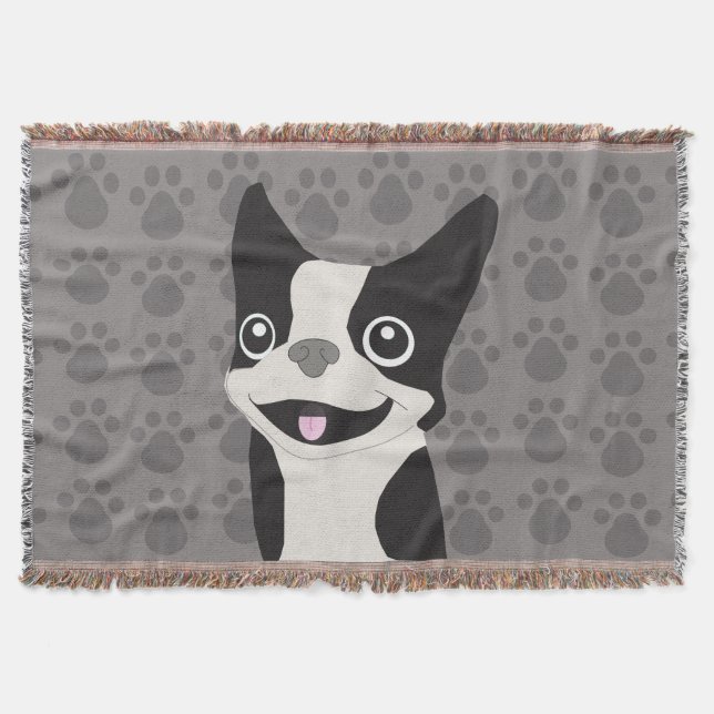 Boston Terrier Throw Blanket (Front)