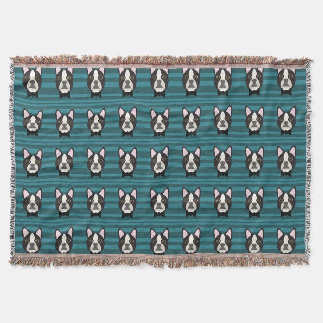 Boston Terrier Throw Blanket (Front)