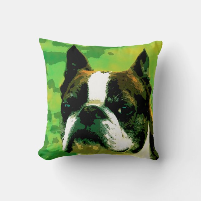 Boston Terrier throw pillow (Front)