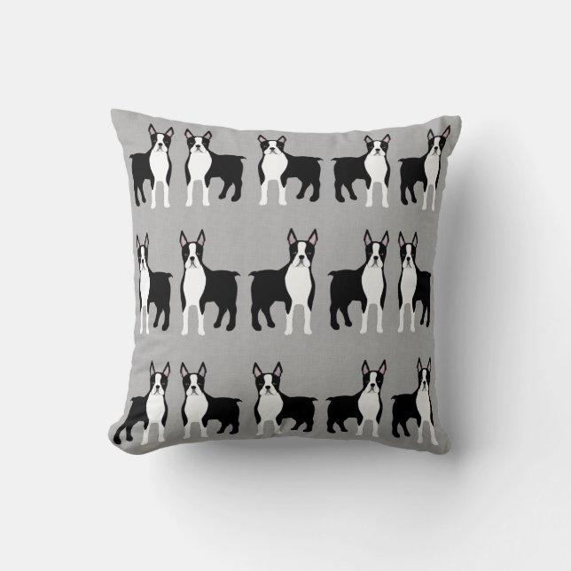Boston Terrier Throw Pillow (Front)