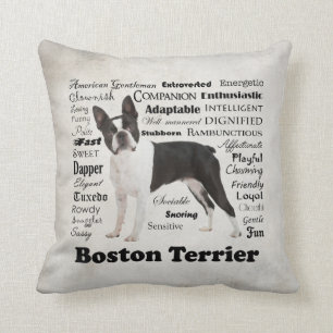 Boston Terrier Traits Pillow