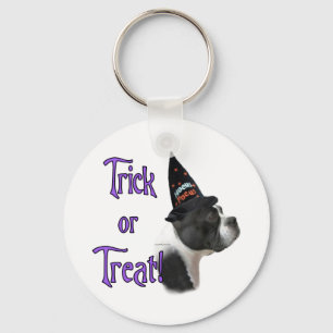 Boston Terrier Trick Key Ring