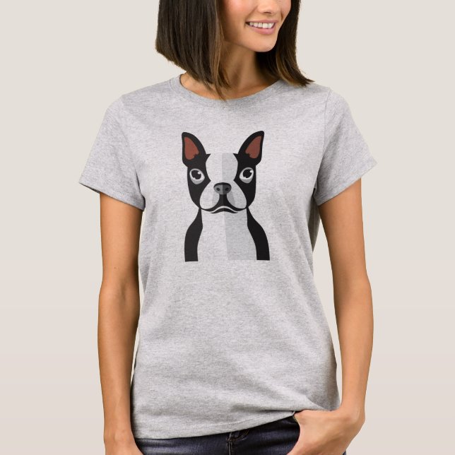 Boston Terrier Tshirt Women's Flowy Circle Top (Front)