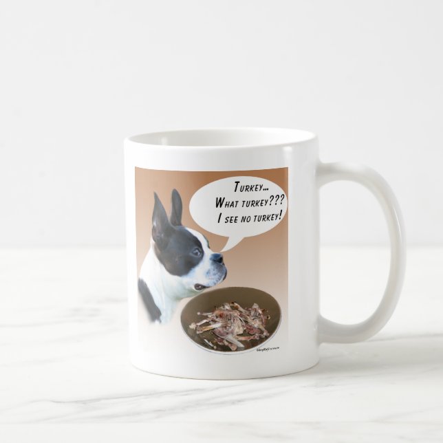 Boston Terrier Turkey Coffee Mug (Right)
