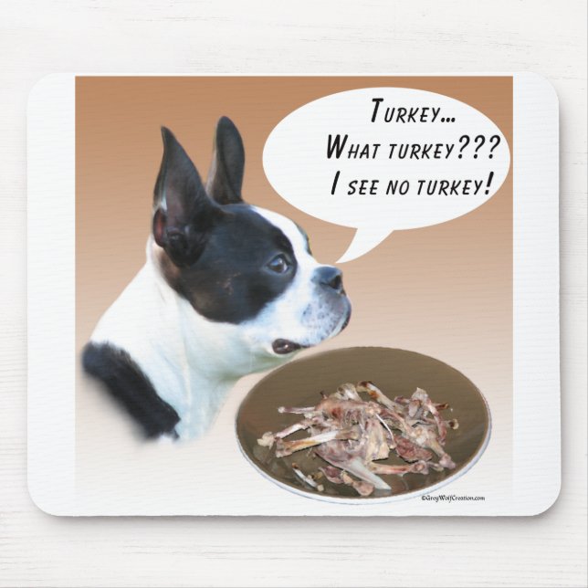 Boston Terrier Turkey Mouse Pad (Front)