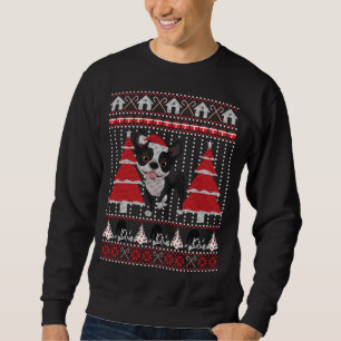 Boston Terrier Ugly Christmas Funny Dog Lover Xmas Sweatshirt