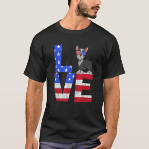 Boston Terrier USA Flag Sunglasses 4th of July Pat T-Shirt
