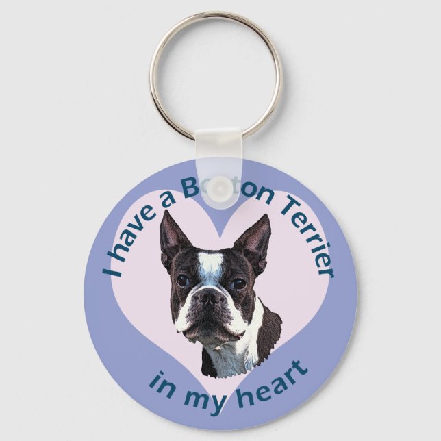 Boston Terrier v3 Key Ring (Front)