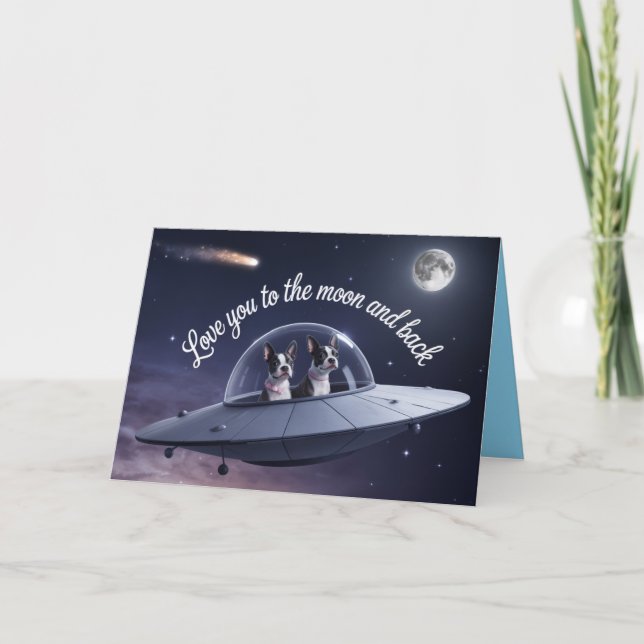 Boston Terrier Valentine Card (Front)