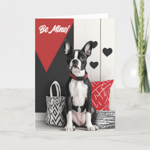 Boston Terrier Valentine Card