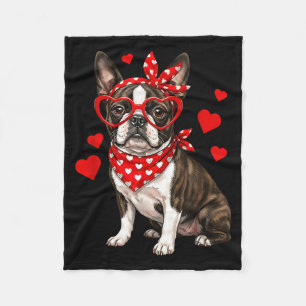 Boston terrier valentines day bostie lover dog fleece blanket