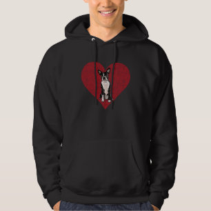 Boston Terrier Valentines Day Dog Love Fingerprint Hoodie