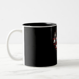 Boston Terrier Valentine's Day Red Heart Two-Tone Coffee Mug