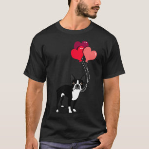 Boston Terrier Valentines Love Balloons For Dog T-Shirt
