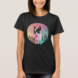Boston Terrier Vaporwave Retrowave Aesthetic 1 T-Shirt