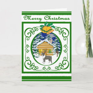 Boston Terrier Vintage Christmas Holiday Card
