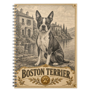 Boston Terrier, Vintage Heritage Dog Notebook