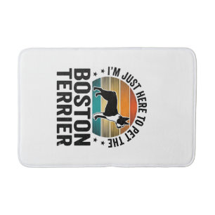 Boston Terrier Vintage Pet Lover Shirt Design_1 Bath Mat