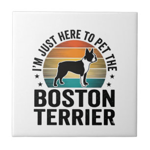 Boston Terrier Vintage Pet Lover Shirt Design_1 Ceramic Tile