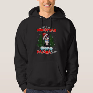 Boston Terrier Wear Sunglasses And Santa Hat Chris Hoodie
