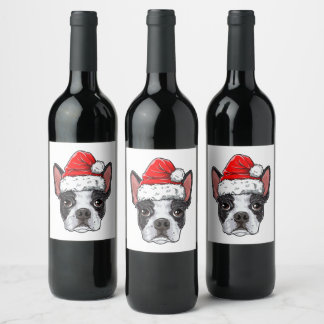 Boston Terrier Wine Sticker Funny Novelty Gift