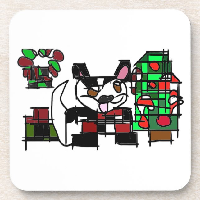 Boston terrier winter  coaster (Front)