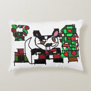 Boston terrier winter decorative cushion