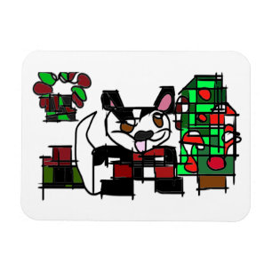 Boston terrier winter  magnet