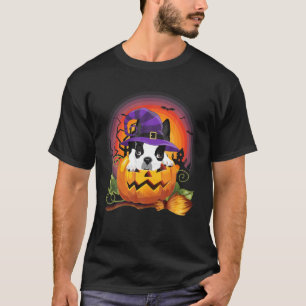 Boston Terrier Witch Pumpkin Halloween Dog Lover T-Shirt