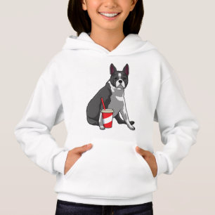 Boston Terrier with Drink