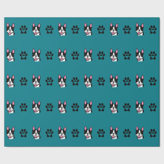 Boston Terrier with Paws Wrapping Paper