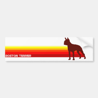 Boston Terrier With Stripes Bumper Sticker