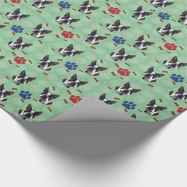 Boston Terrier Wrapping Paper (Corner)
