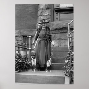 Boston Terriers and 1920s Fashion Poster