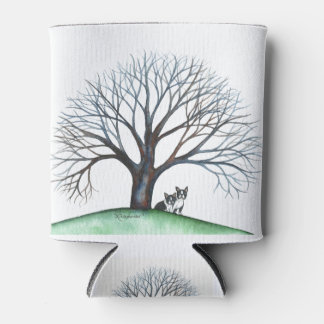 boston terriers and tree can cooler