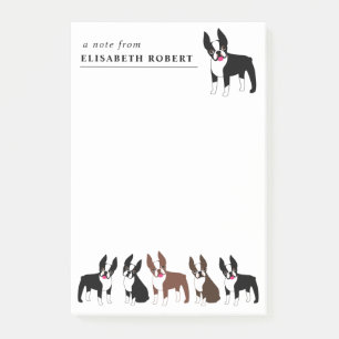 Boston Terriers Black and White and Red Brown Post Post-it Notes