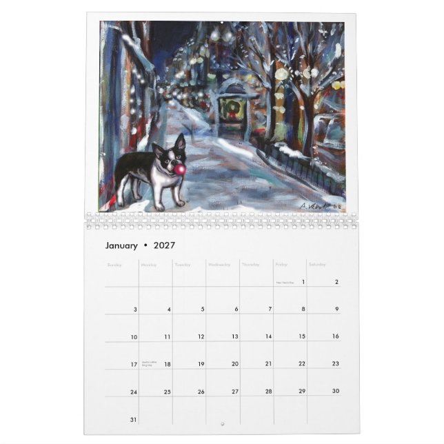 Boston Terriers by Angie 2011 Calendar (Jan 2027)